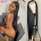 Парики из прямых человеческих волос, без клея, 13x 4, парик из человеческих волос на сетке спереди, бразильский прозрачный парик без клея, предварительно выщипанный, 150%