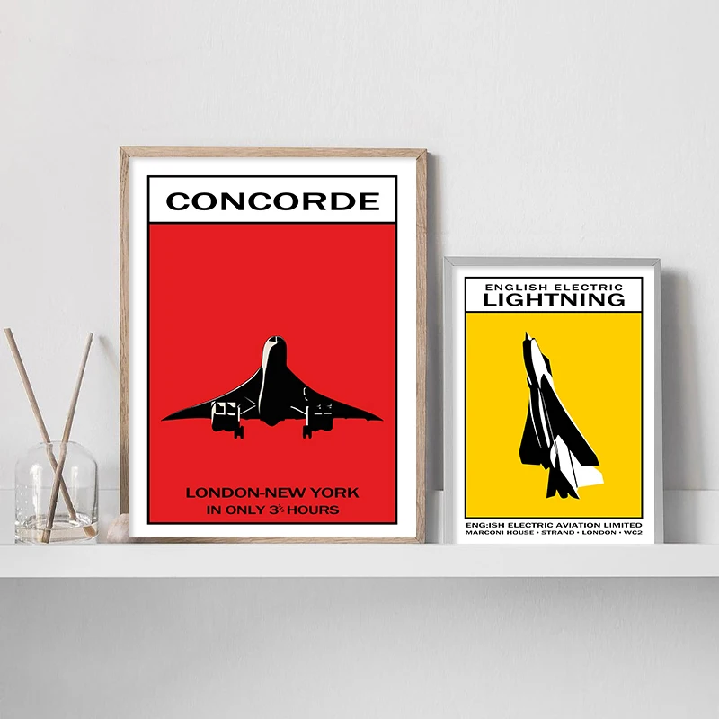 De Havilland Comet молниевый плакат минималистичный абстрактный настенный