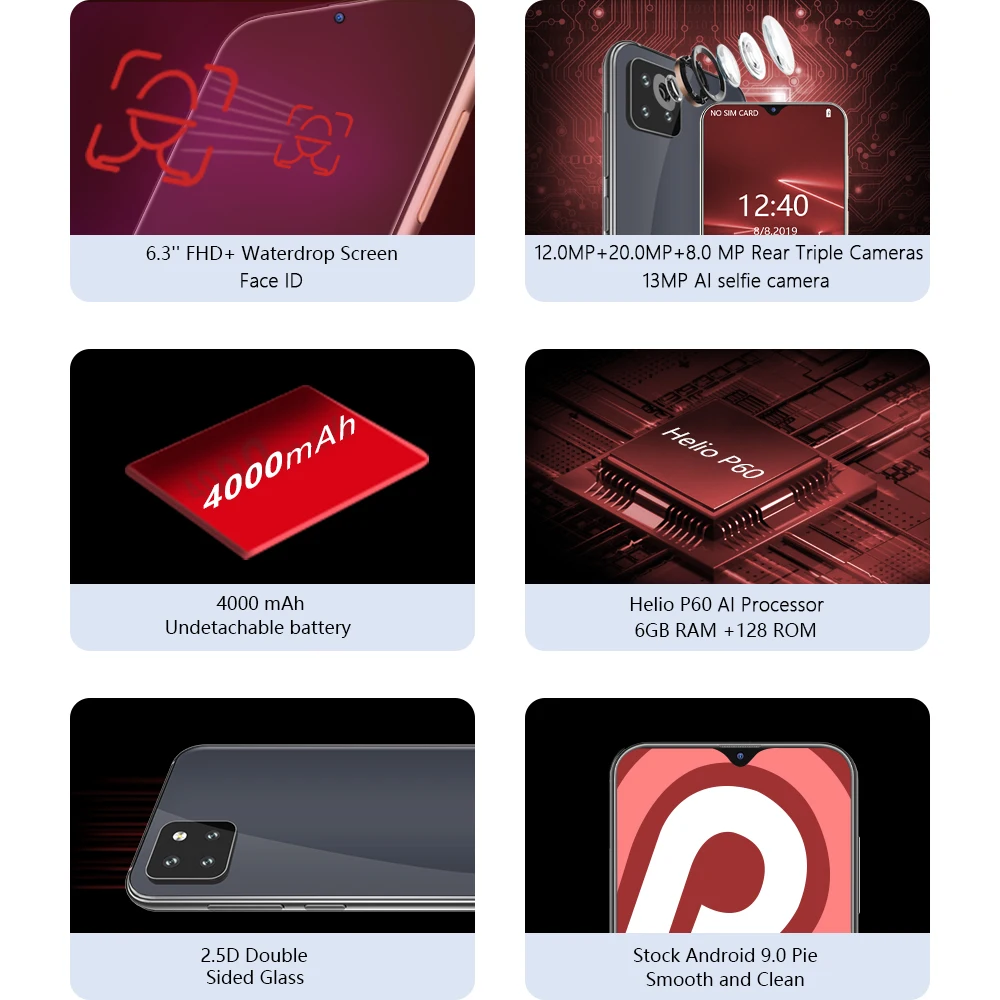 Cubot X20 Pro 6 ГБ RAM+ 128 ROM Смартфон SONY AI режим тройная камера 3 &quotFHD + экран капли воды