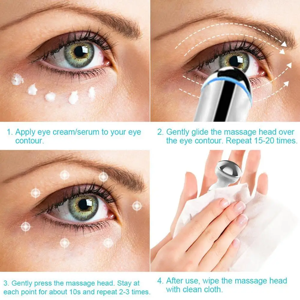 Мини-устройство для массажа глаз ручка удаления морщин и темных кругов вибрация