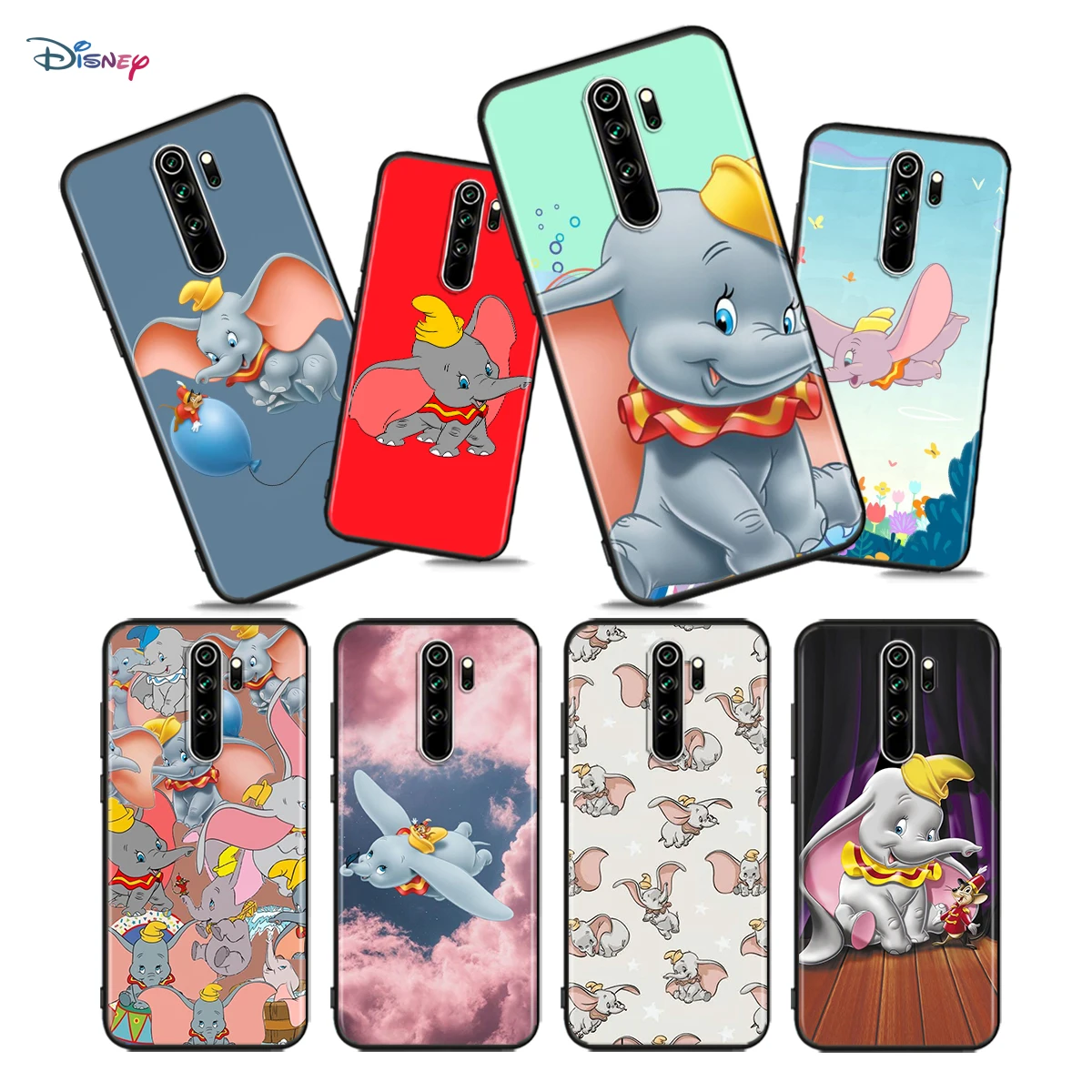 

Disney Dumbo For Xiaomi Redmi Note10 10S 9T 9S 9 8T 8 7 6 5A 5 4 4X Prime Pro Max Black Phone Case Cover
