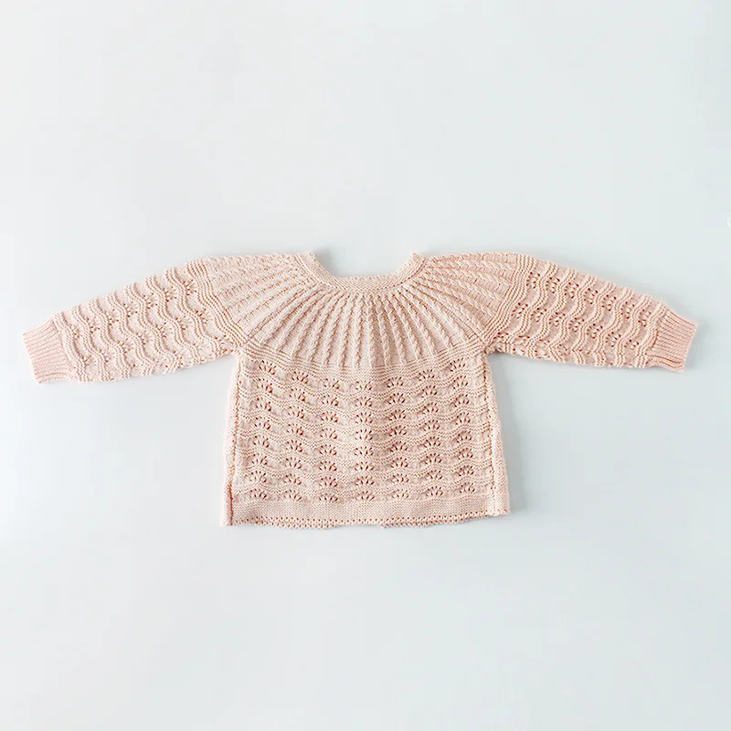 Свитер для мальчиков и девочек с узором листьев вязаный свитер Детский кардиган