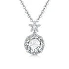 Szjinao 4ct Муассанит кулон для женщин из натуральной кожи 925 стерлингового серебра 14 карат с покрытием из белого золота с бриллиантами, ожерелье с подвеской, хорошее ювелирное изделие