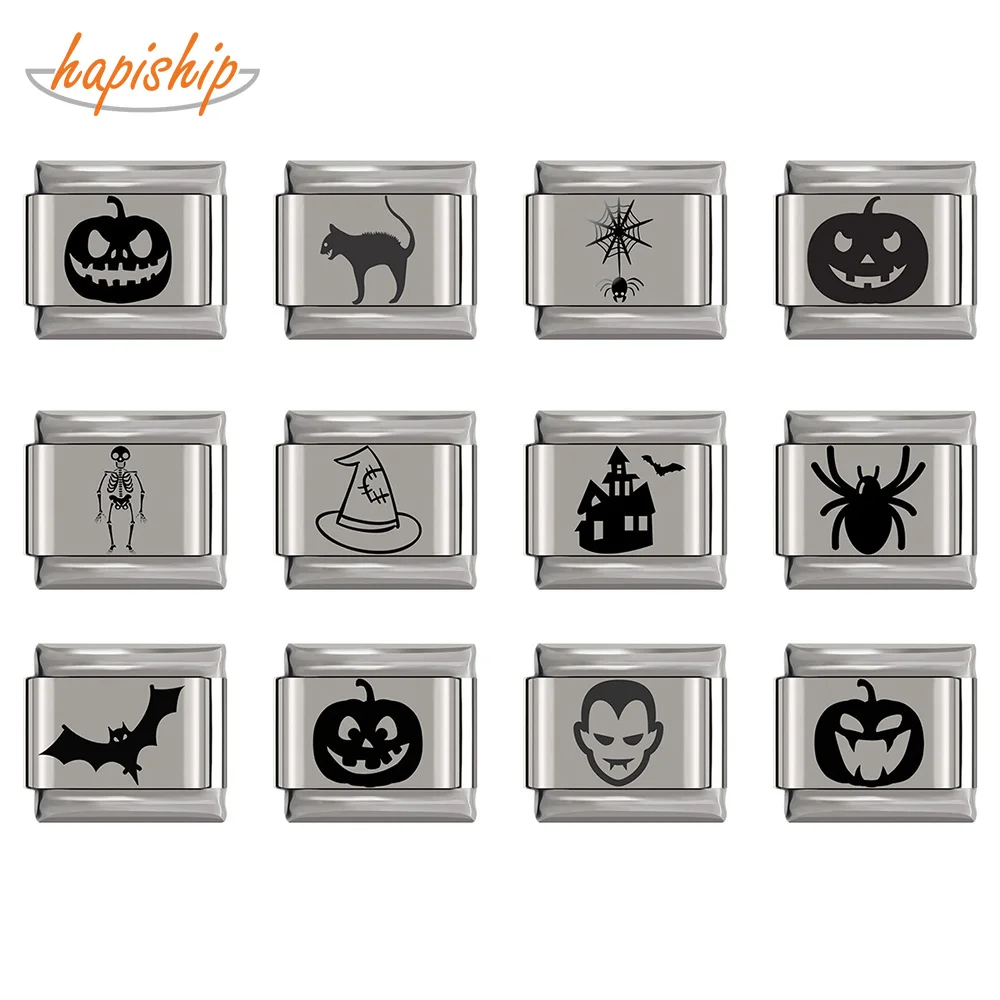 Браслет Hapiship из нержавеющей стали Шарм подвеска в виде маргаритки черепа паука