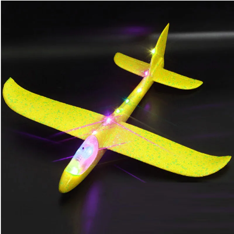48cm All Lamp Yellow 35 см детские игрушки «сделай сам» ручной бросок летающий самолет s пена модель аэроплана вечерние светится в темноте Летающий Plane Самолет игрушки для детей - Цвет: 48cm All Lamp Yellow