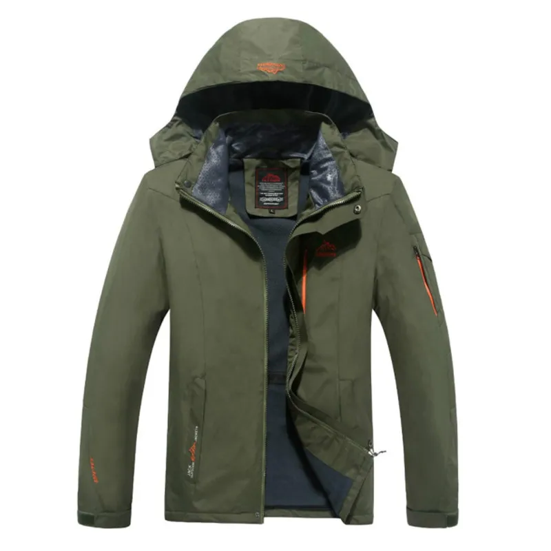 2019 Male Velvet Warm Color Jacket Autumn Winter High Quality Brand Waterproof Windproof Jacket Coat Tourism Mountain Jacket Men