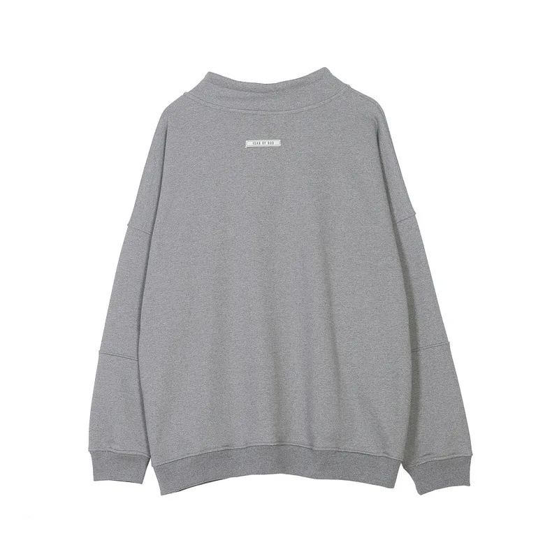 

Spring new high version fog fashion brand men's and women's same pure cotton loose rich embroidery collar sweater