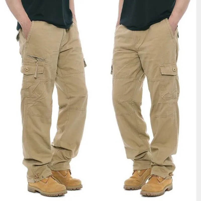 

Новые мужские свободные брюки-карго, мужские повседневные брюки с большим количеством карманов, уличные комбинезоны