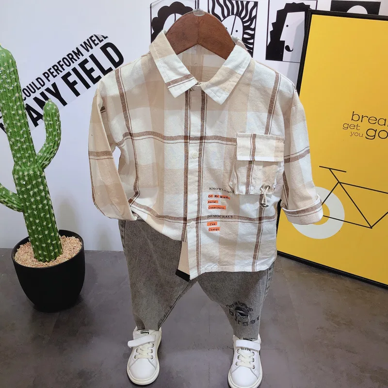 Детская одежда на Рождество повседневный вязаный жилет для мальчиков + рубашка