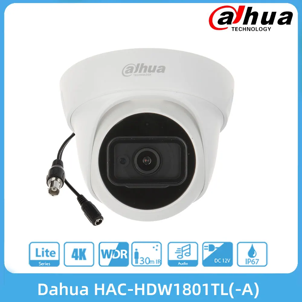 

Dahua HAC-HDW1801TL(-A) 4K HDCVI IR Eyeball Camera Fixed lens Smart IR 4K Resolution IP67 CVI/CVBS/AHD/TVI Switchable