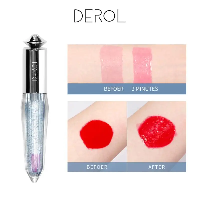 DEROL 3D Super Volume Color Change Lip Gloss Starry Sky Quicksand Moisturizing Glaze Sexy Diamond Liquid Lipstick TSLM1 |