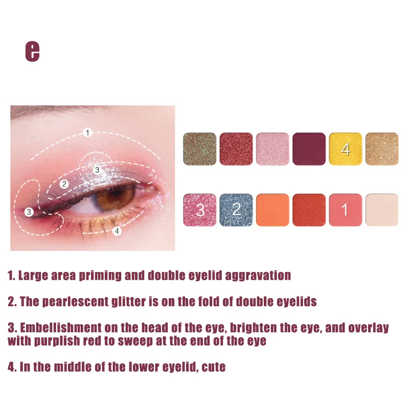 

Eyeshadow Palette Shiny Eye Shadow Waterproof Matte Long-lasting Makeup Tools ZGOOD