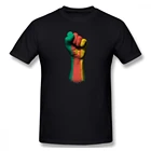 Забавная Мужская Базовая футболка R202 с изображением флага Камеруна на приподнятом кулаке, футболки с коротким рукавом, европейский размер