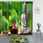Буддийские душевые шторы в комплекте, коврики для ванной комнаты из Зен-камня, декор для ванной комнаты, коврики для входной двери, нескользящий ковер для экрана ванной