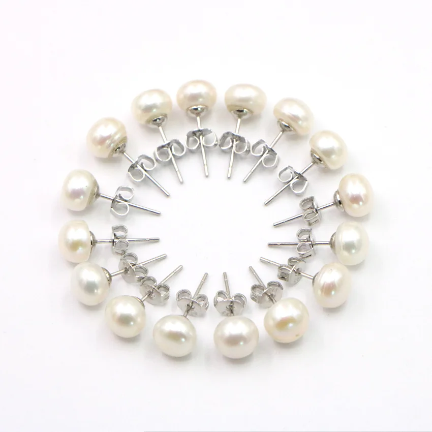 Серьги женские из пресноводного жемчуга 7-8 мм 8 комплектов | Украшения и