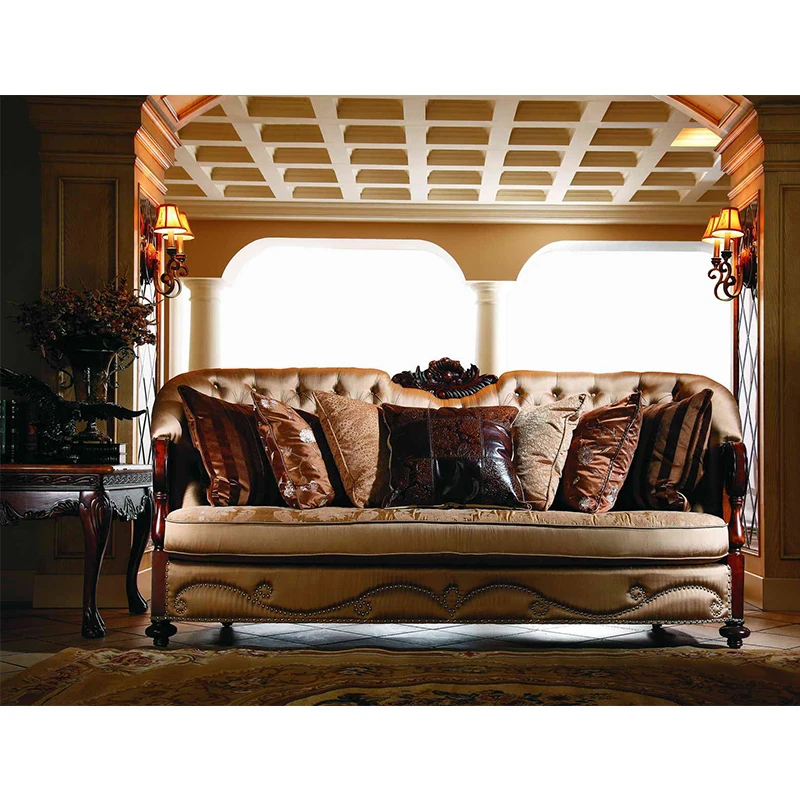 Russia style classic solid wood sofa for living room furniture Lassic masif ahşap kanepe oturma odası mobilya GH54.1 | Мебель