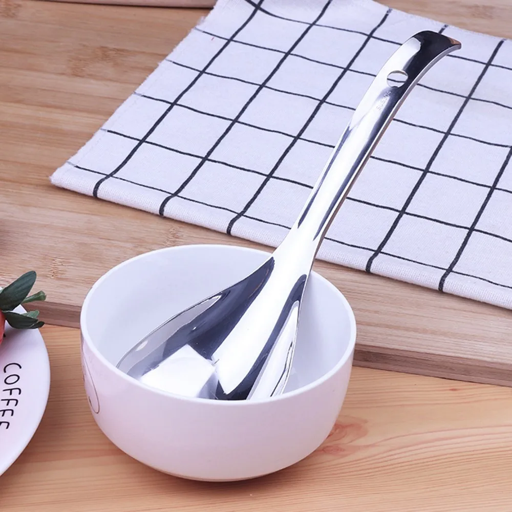 Практичная большая ложка из нержавеющей стали бытовая суповая Круглые ложки