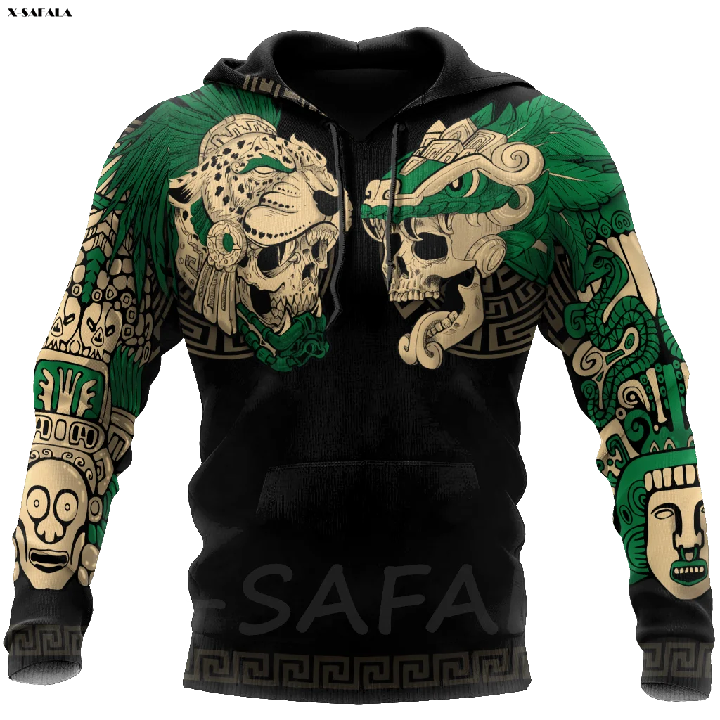 Художественная Толстовка Aztec с 3D рисунком черепа Майя день мертвецов Мужской