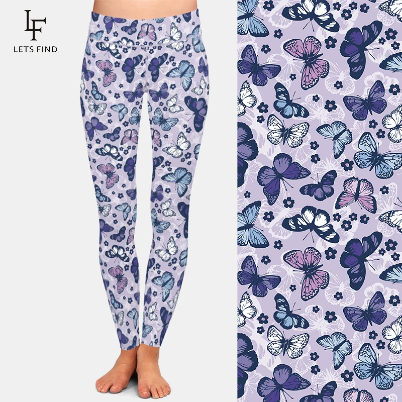 LETSFIND новый дизайн бабочки и цветочным принтом для девочек Леггинсы Модные с