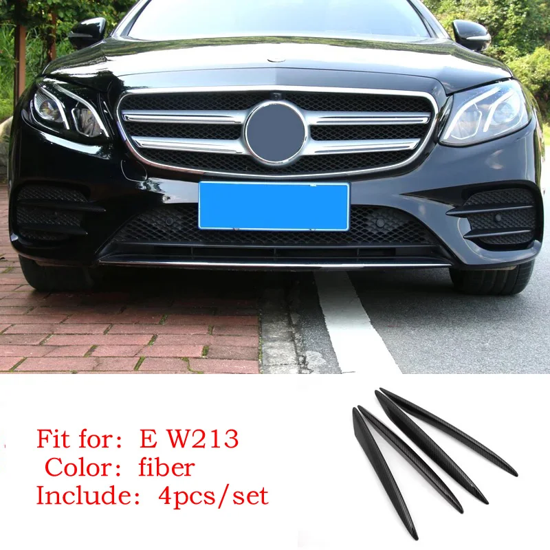 Для- Mercedes E W213 amg Mercedes benz E W213 E43 E63 передний противотуманный светильник аксессуары для отделки бровей - Название цвета: Fiber 4pcs