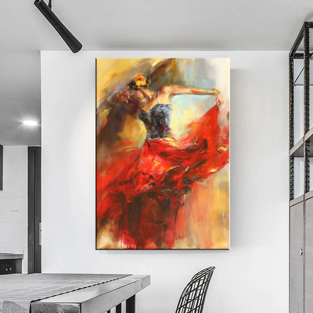 

Abstract Dancing Ballerina Girl Oil Painting on Canvas Scandinavian Posters and Prints Wall Art Picture for Living Room Cuadros