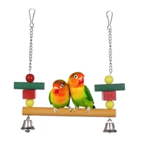 bird swing toy natural wood perch 20cm7 87in wooden chew toys cage accessorires for small birds parrot easy to hang