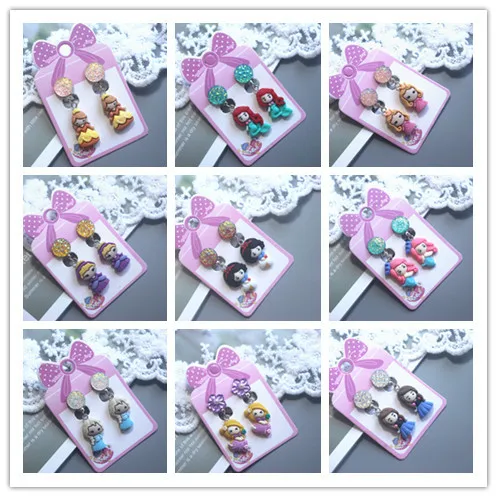 Прекрасный принцесса детское платье для маленьких девочек серьги-клипсы ушей