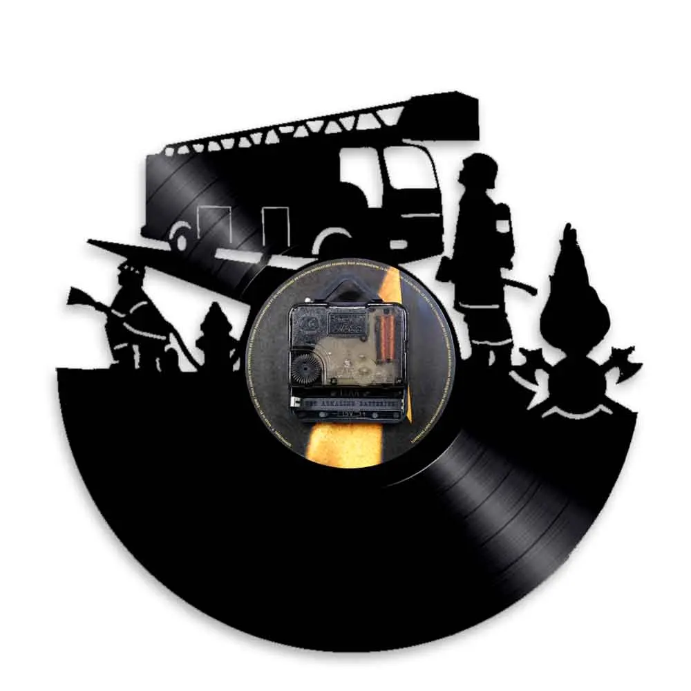 Часы для пожарных винтажные виниловые настенные часы пожарной машины