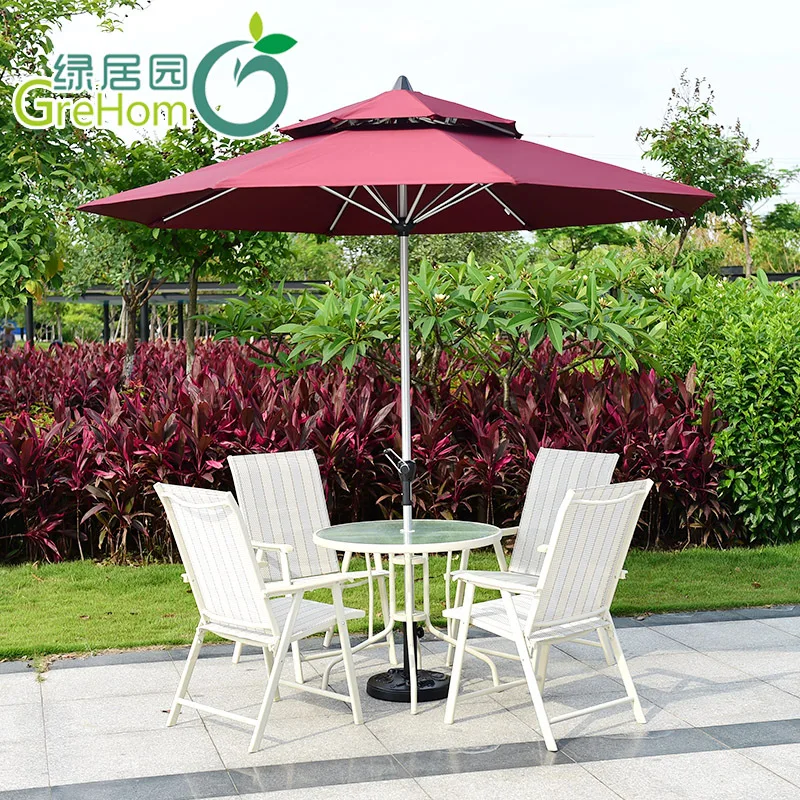 

Двухслойный Зонт, зонт от солнца из алюминиевого сплава, Двойной верхний центральный зонт, Круглый рекламный зонт, пляжный зонт