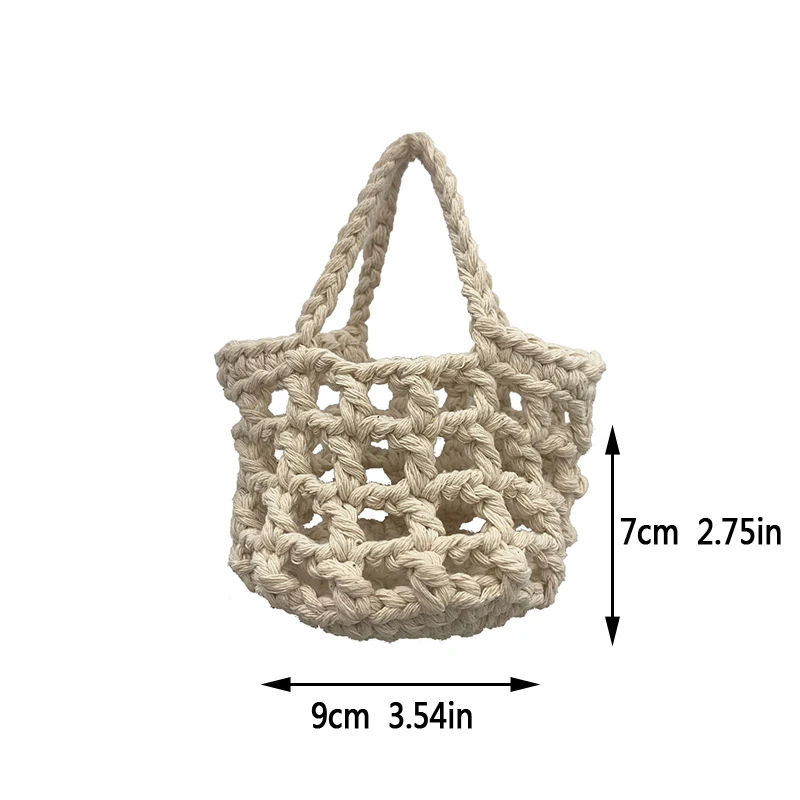 

Handmade Knitting Super Mini Bags For Women 2021 Street Style Hollow Out Shoulder Bag Cute Ladies Purses and Handbags Kawaii New