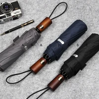 parachase mens rain umbrella automatic business style uv protection wooden umbrella for women 10k windproof outdoor genuine