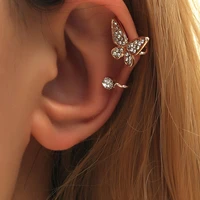gold silver rhinestone animal butterfly ladies ear clip earrings fashion casual work party birthday jewelry ear clip 1