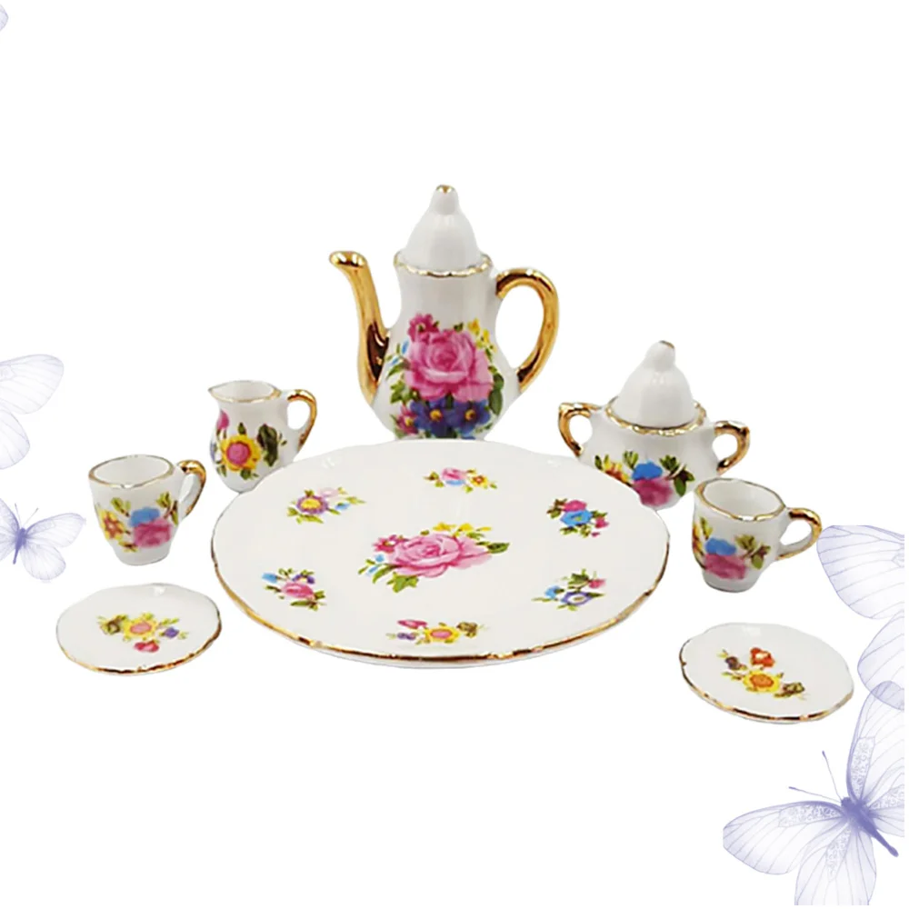 8 шт. керамический мини домашний чайный набор миниатюрная сцена модель