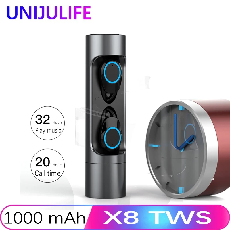 Беспроводные наушники UNIJULIFE Ture Mini TWS Bluetooth гарнитура IPX7 водонепроницаемый дисплей