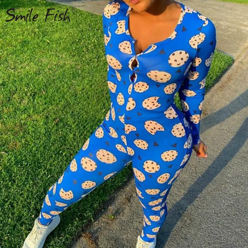 

Lips Print Sexy Cartoon Jumpsuits Pajamas Women Sleepwear Long Jumpsuit Christmas Party Wear Overalls Bodycon Jumpsuits G2043