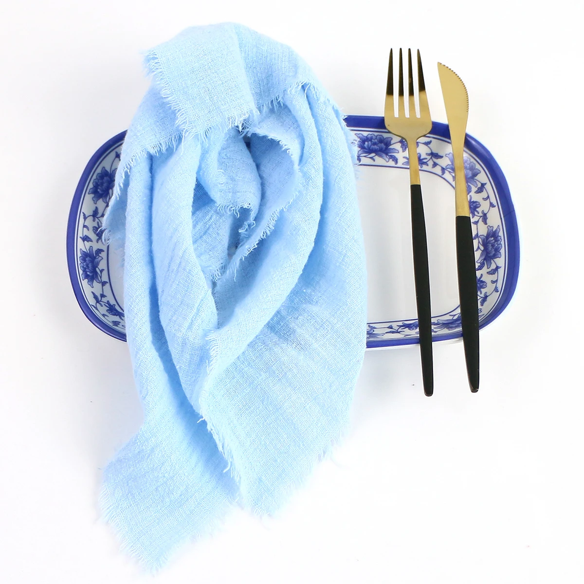 Factory Direct Cloth Napkins Set of 50 Gauze Crepe Cotton Fabric 40x40cm Dinner Tea Towel Kitchen Wedding Table Easter Decor