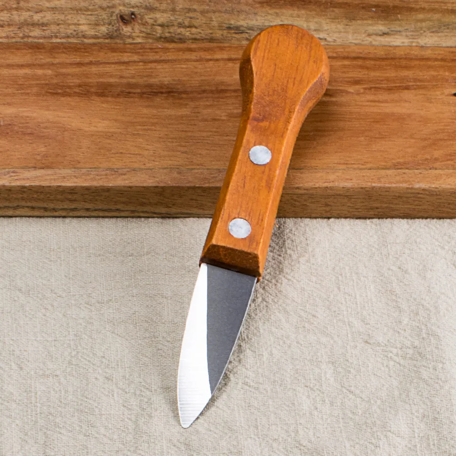Нож для устриц из нержавеющей стали утолщенная деревянная ручка кожуры | Дом и