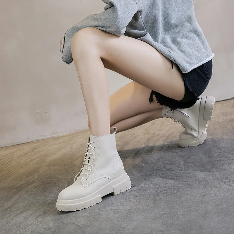 Осенне-зимние сапоги с толстой подошвой Женские сапоги-трубы на толстом каблуке