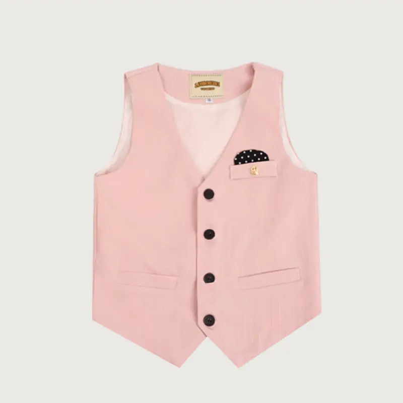 

Fashion Boys Vest Pants 2pcs Clothing Set with Tie 2020 Summer Kids Wedding Party Performance Suits Formal Kids School Uniforms