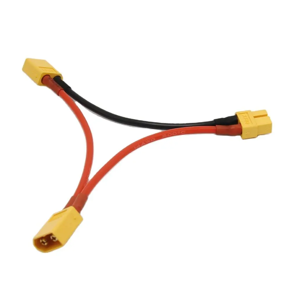 10 см 14Awg силиконовый последовательный кабель XT60 штекер на 2 штекера FPV