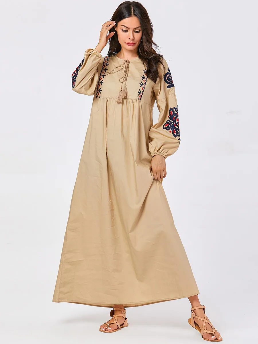 BNSQ женские мусульманские Длинные платья плюс размер халат вышивка abaya открытый Дубай Парер Рамадан Повседневный кафтан длинное платье