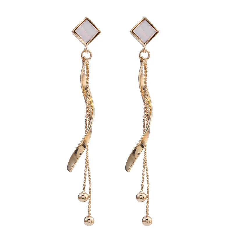 

Fashion Vintage Gold Color Long Chain Tassel Drop Earrings for Women Korean Minimalist Metal Hanging Earring Fashion Jewelry