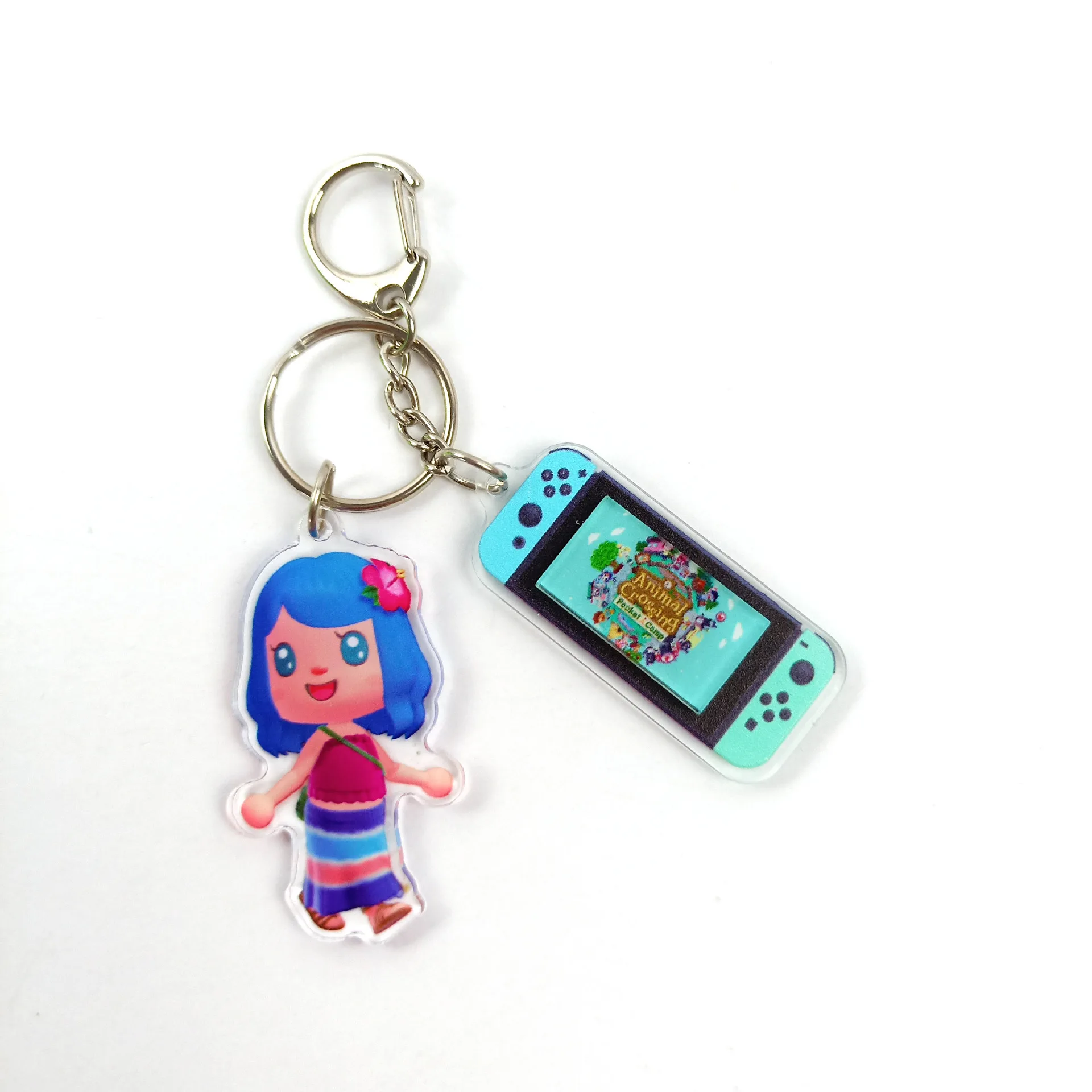 

New Switch Game Machine Keychains Animal Crossing Key chains Fashion Jewelry Accessories PVC Acrylic drops glue Keyrings Gifts