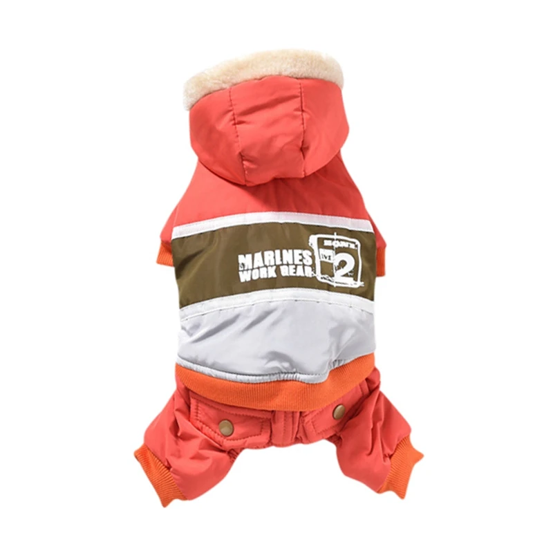 Собака зимняя одежда с капюшоном теплая 4 брюки широкими штанинами куртка