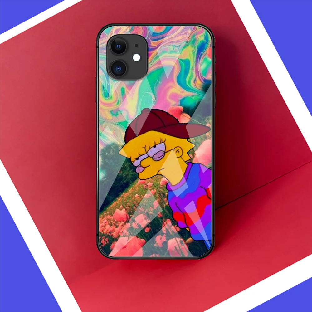 

Funny Homer J.Simpson Phone Glass Tempered Case Cover For Iphone 5 6 7 8 11 12 5S 6S X Xr XS Se Max Plus Pro Mini