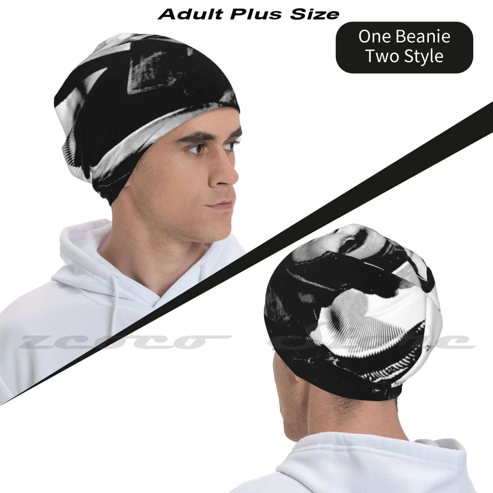 Трикотажная шапка Katharine Hepburn черно-белая для взрослых и детей