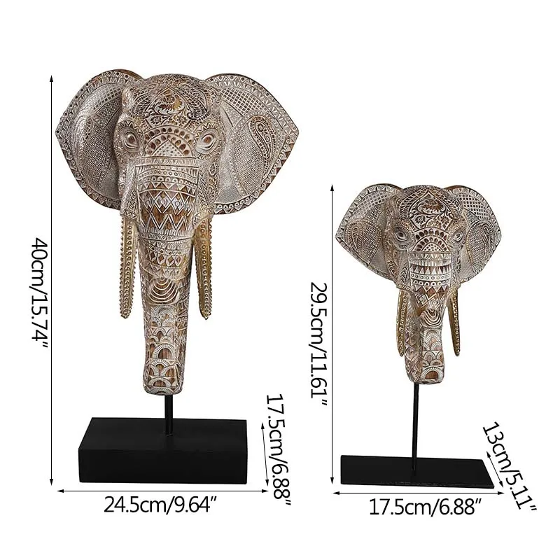

Miniature Home Decoration Accessories Elephant Ornament Simple Resin Crafts Gift Figurine Miniature Living Room Desktop Decor