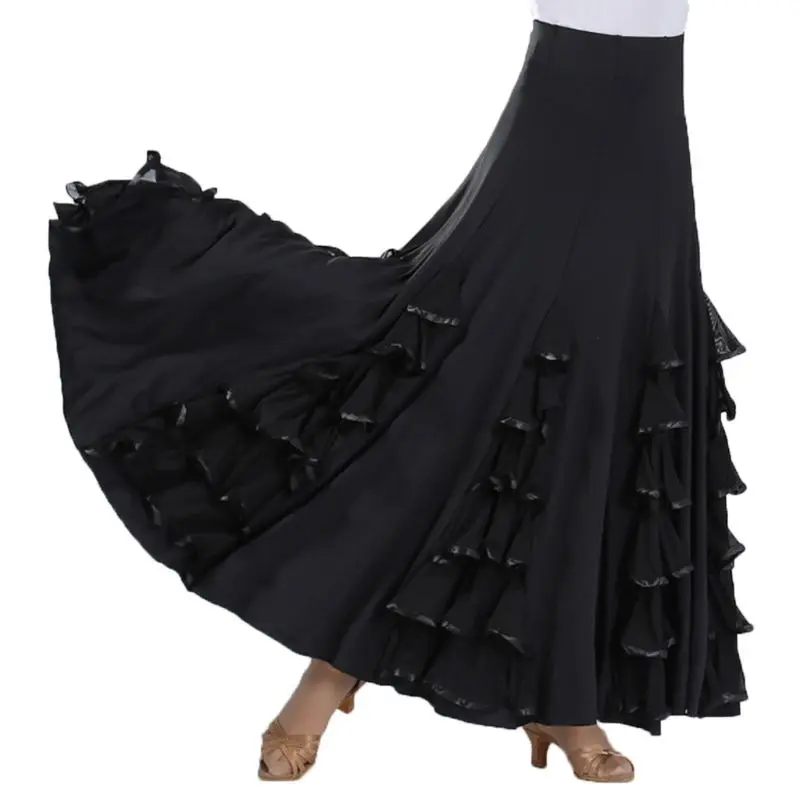 

Elegant Ballroom Flamenco Dance Waltz Dancing Long Big Swing Practice Swing Skirt One Size for Women