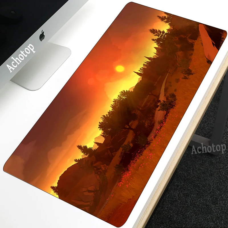 

Deep forest firewatch Laptop Gamer Large Anti-slip Mouse pad Gaming Mouse Pad Large Locking Edge Keyboard Deak Mat for Cs Go LOL