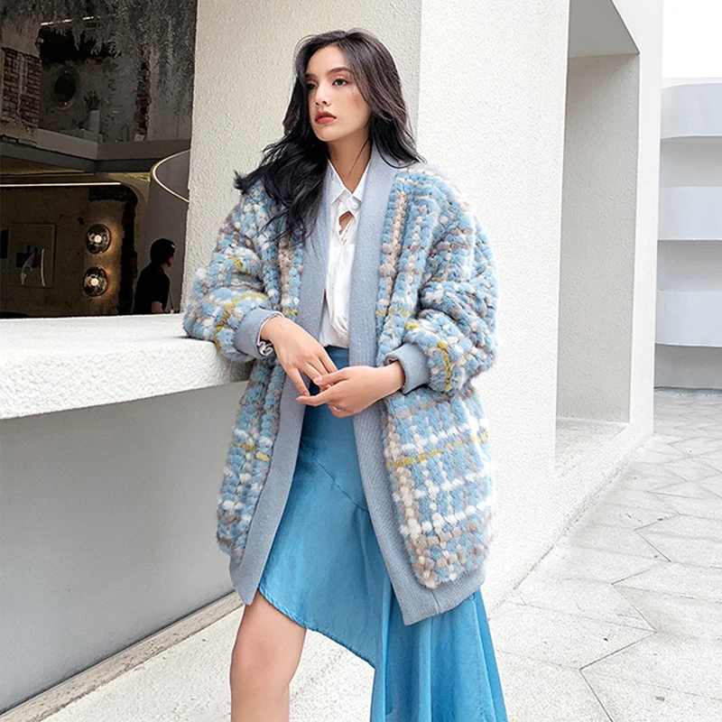 Зимняя импортная фиолетовая стандартная бархатная норковая шуба Ftangaiur 2021